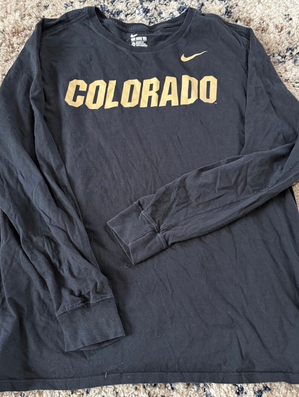 Nike Colorado Buffaloes Black Long Sleeve T-Shirt Size XXL College Graphic Tee
